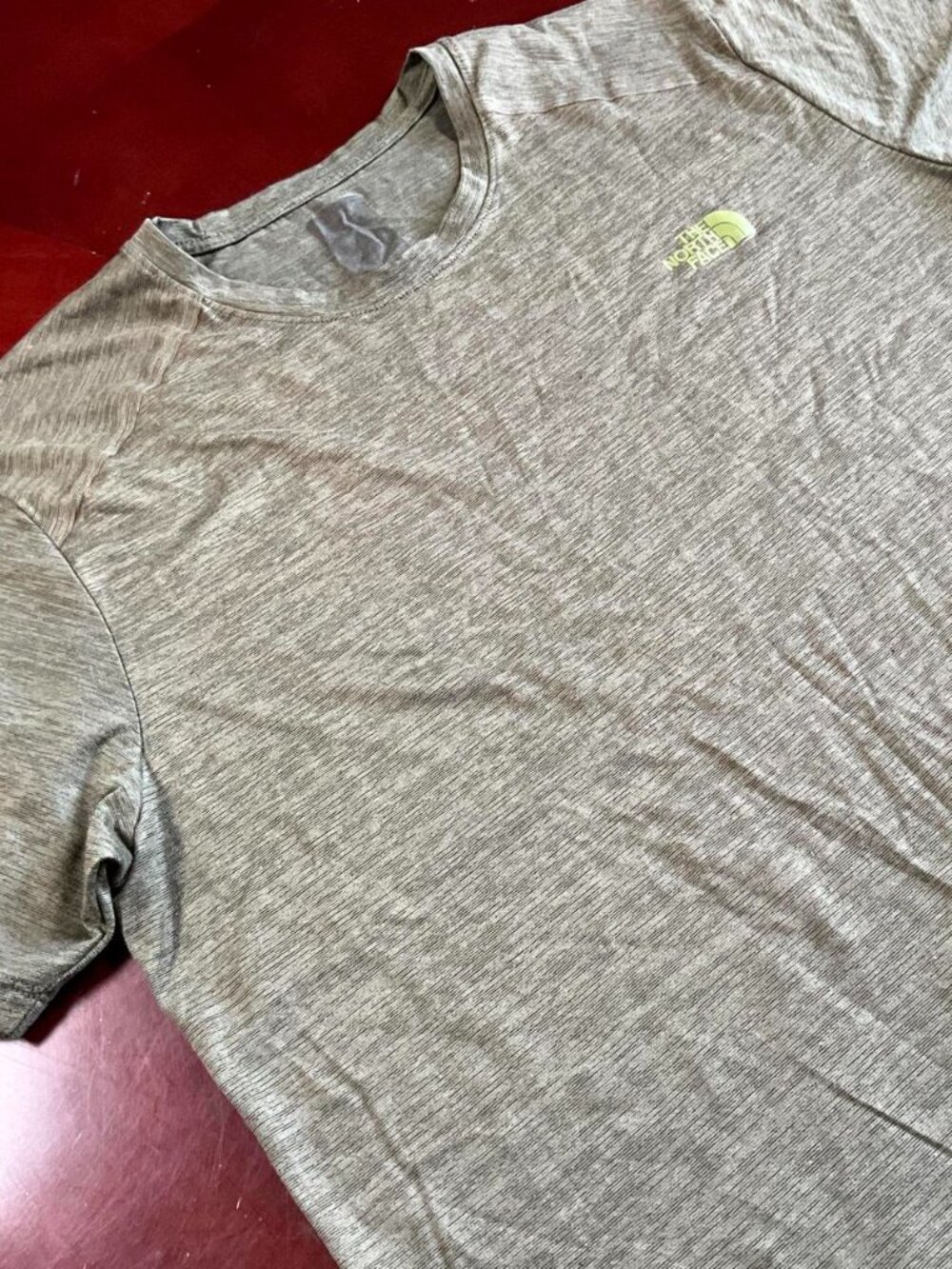 Mens The North Face Olive Green Athletic Performance FlashDry Tee (Large)